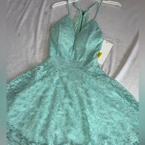 Teal dress not worn